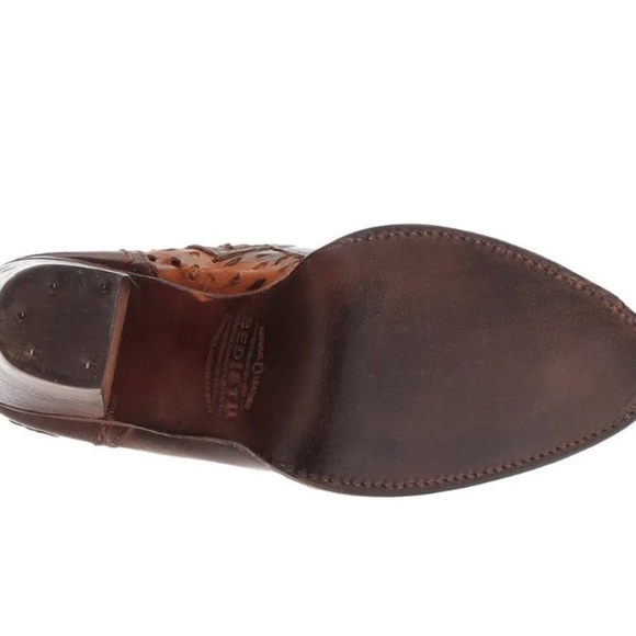 BED|STU BED STU SHOES IRMA GRAPHITO RUSTIC BOOTS HIGH STACKED HEEL LEATHER UPPER - Picture 3 of 16